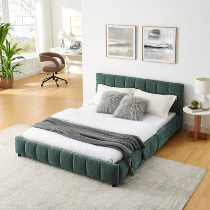 Modern Platform Bed Frame With Thick Fabric