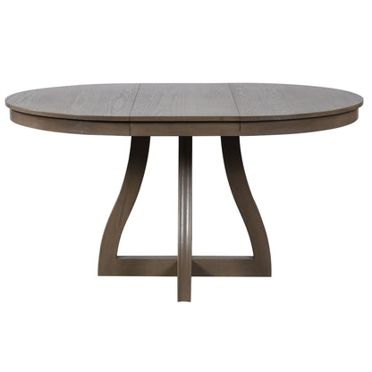 Round Extendable Dining Tabl, Middle Leaf, Curved Legs
