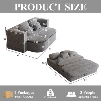 2 In 1 Foldable Sofa Bed With Multi Functional Blanket