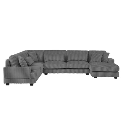 Oversized Sectional Sofa U - Shaped Sofa Couch Modern Sofa Upholstered In Soft With A Chaise Lounge For Living Room