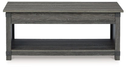 Freedan - Rect Lift Top Cocktail Table - Grayish Brown
