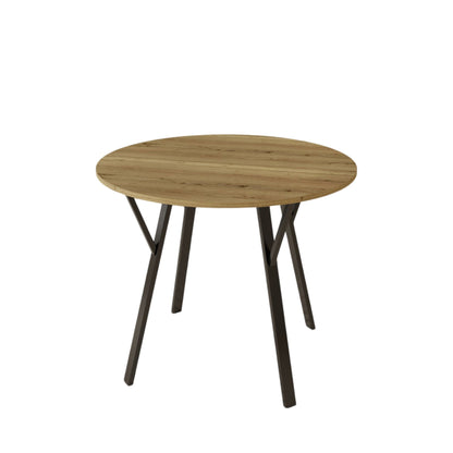 Round Dining Table, For 2 - 4 People - Rustic Brown