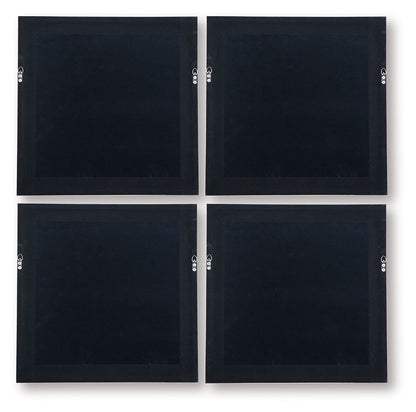 Dallbourne - Wall Art Set (Set of 4) - White / Gold Finish