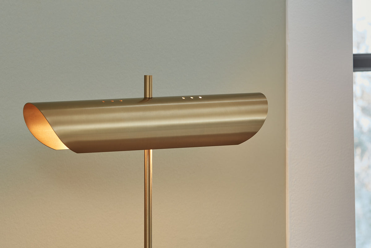 Rowleigh - Marble Desk Lamp - Gold Finish / White