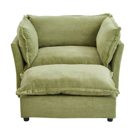 Modern Armchair Sofa With Movable Ottoman