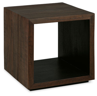 Hensington - Brown / Black - Square End Table