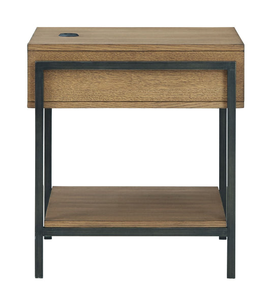 Fridley - Rectangular End Table - Brown / Black