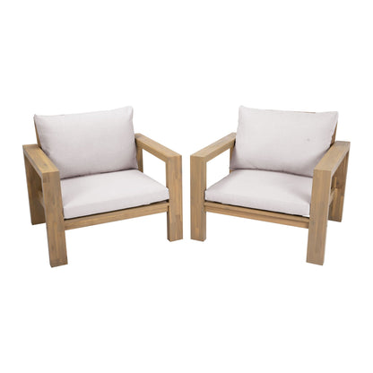 Stylish Outdoor Chair Set With Cushions For Garden (Set of 2)