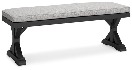 Beachcroft - Bench With Cushion - Black / Light Gray