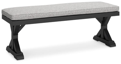 Beachcroft - Bench With Cushion - Black / Light Gray