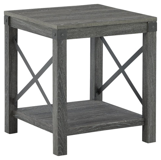 Freedan Grayish Brown Square End Table