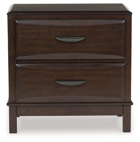 Vanmore - Two Drawer Night Stand - Dark Brown