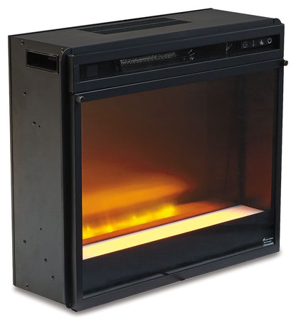 Entertainment Accessories - Fireplace Insert Glass/Stone - Black