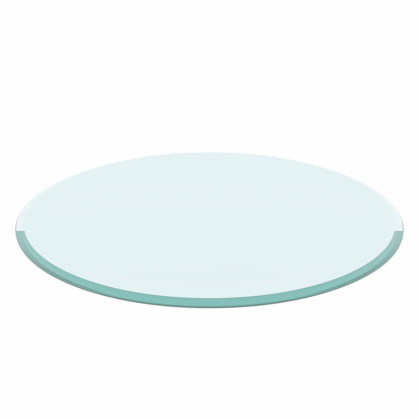 36" Round Tempered Glass Table Top Black Glass Thick Beveled Polished Edge
