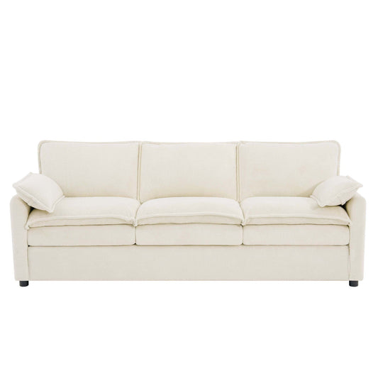 Modern 3 Seater Sofa With Side Storage Pockets For Living Room