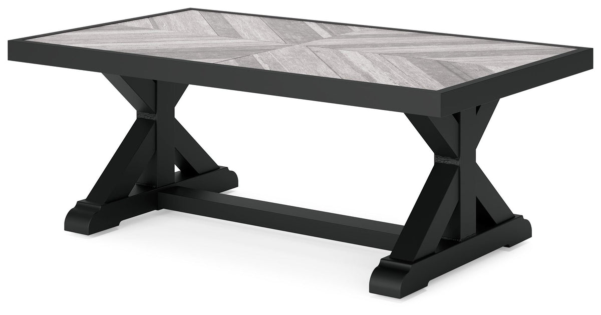 Beachcroft - Rectangular Cocktail Table - Black / Light Gray