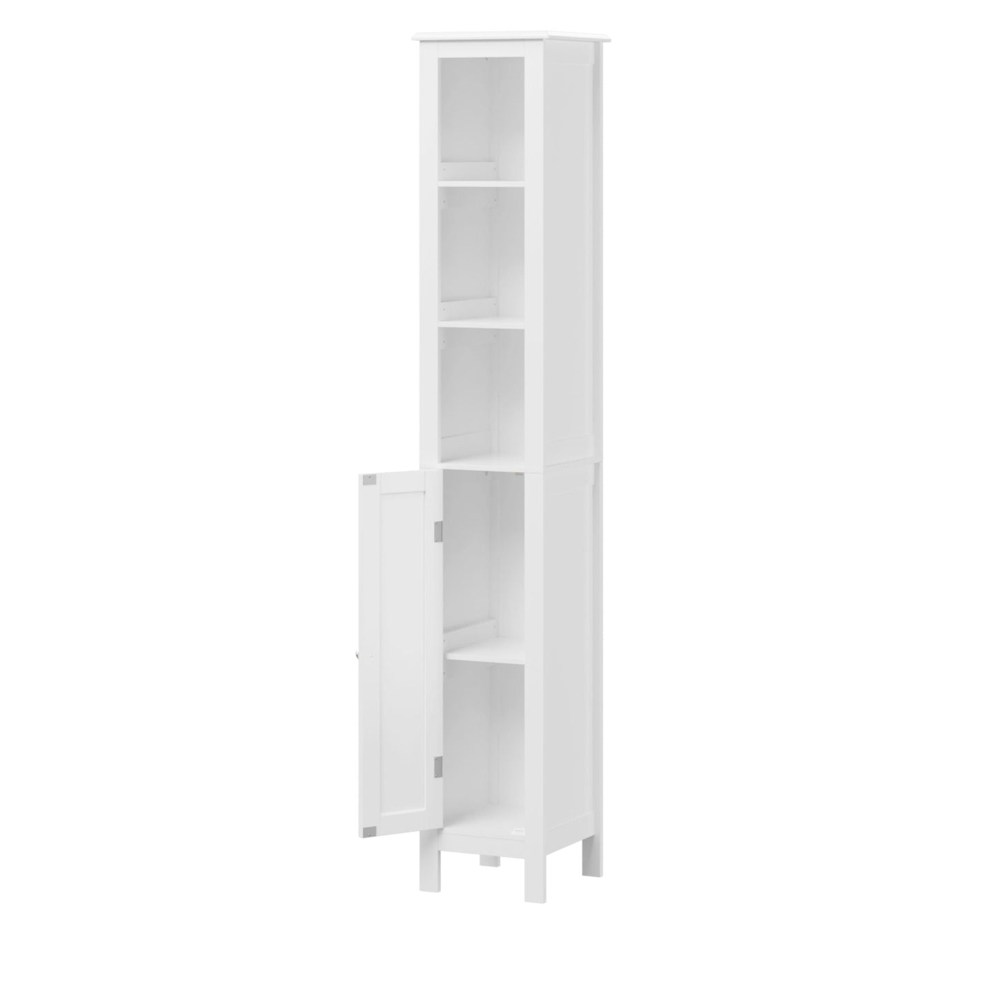 Slim Tall Bathroom Storage Cabinet With Adjustable Shelves, Anti Tip Freestanding Cabinet - White