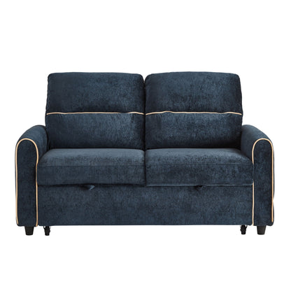 Pull Out Sofa Bed With Adjustable 3 Position Backrest, USB Charging Ports, Side Pockets