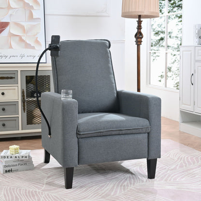 Recliner Chairs For Adults, Adjustable Recliner Sofa With Mobile Phone Holder & Cup Holder, Modern Reclining Chairs Fabric Push Back Recliner Chairs For Living Room, Bedroom