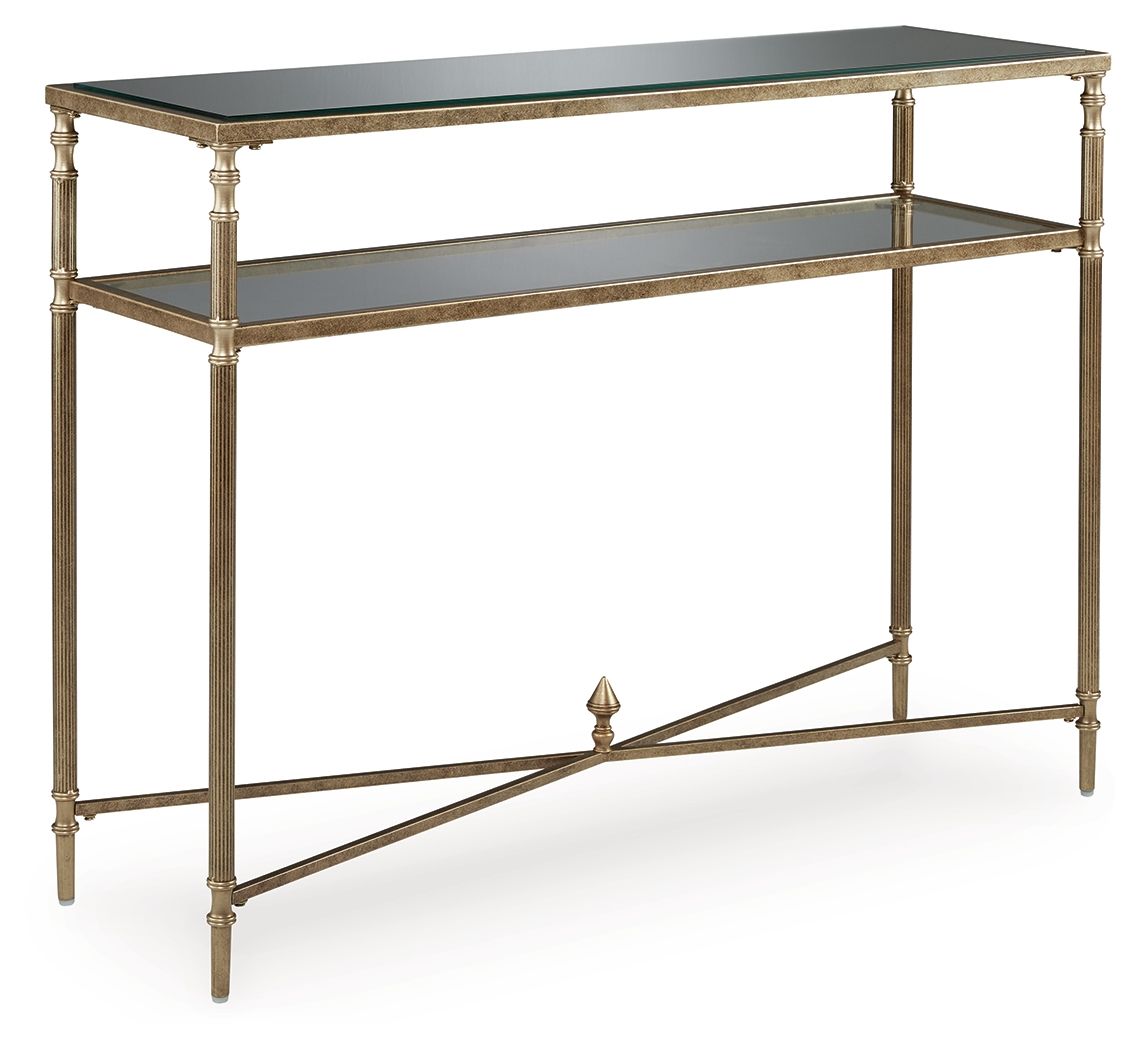 Cloverty - Sofa Table - Aged Gold Finish