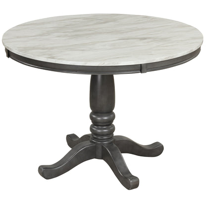 Dining Table - Gray - Faux Marble