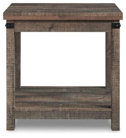 Hollum - Square End Table - Rustic Brown