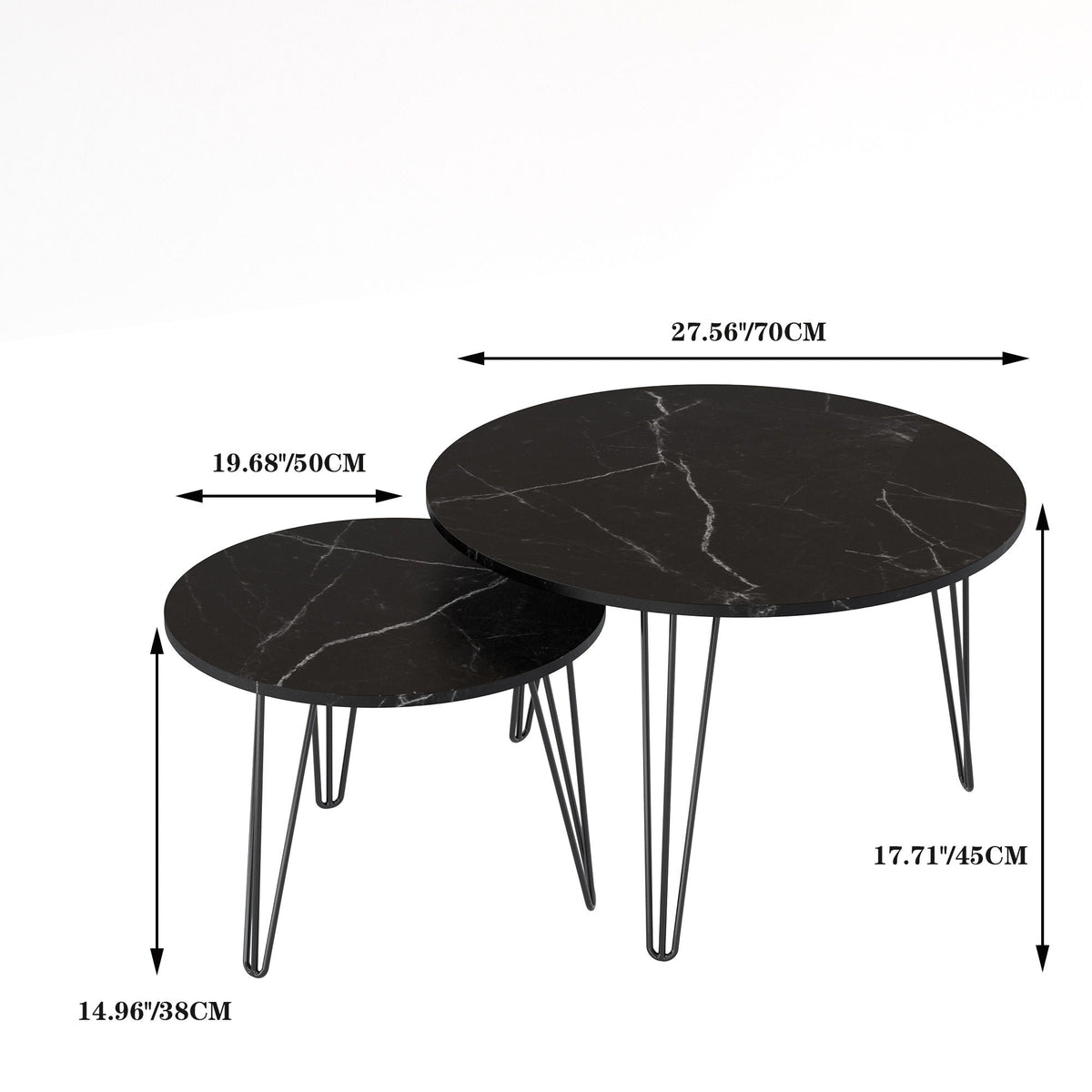 Round Nesting Coffee Table For Living Room (Set of 2)