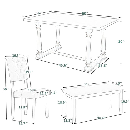 6 Piece Dining Set Retro Style