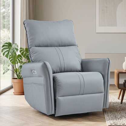 270° Power Swivel Rocker Glider Recliner Chair With USB Ports