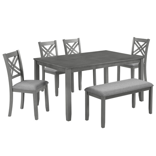 Kitchen Dining Set, Rectangular Dining Table & Upholstered Chairs