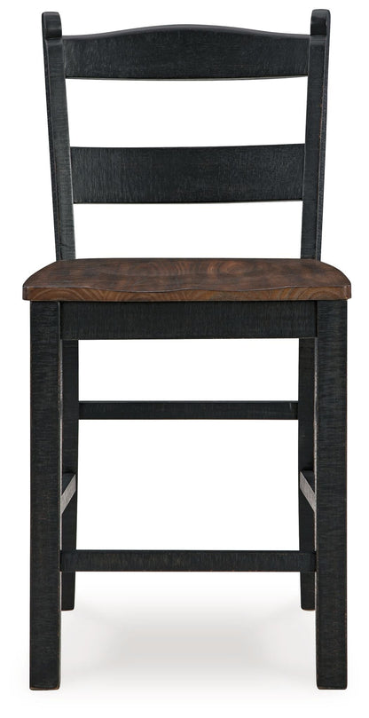 Valebeck - Barstool (Set of 2) - Black / Brown