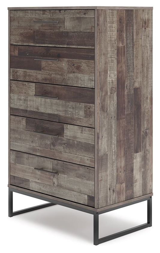 Neilsville - Five Drawer Chest - Black / Gray