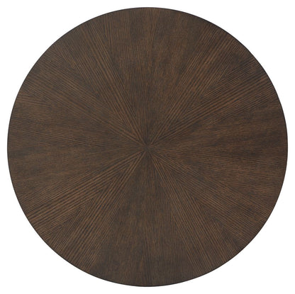 Brazburn - Dark Brown / Gold Finish - Round End Table