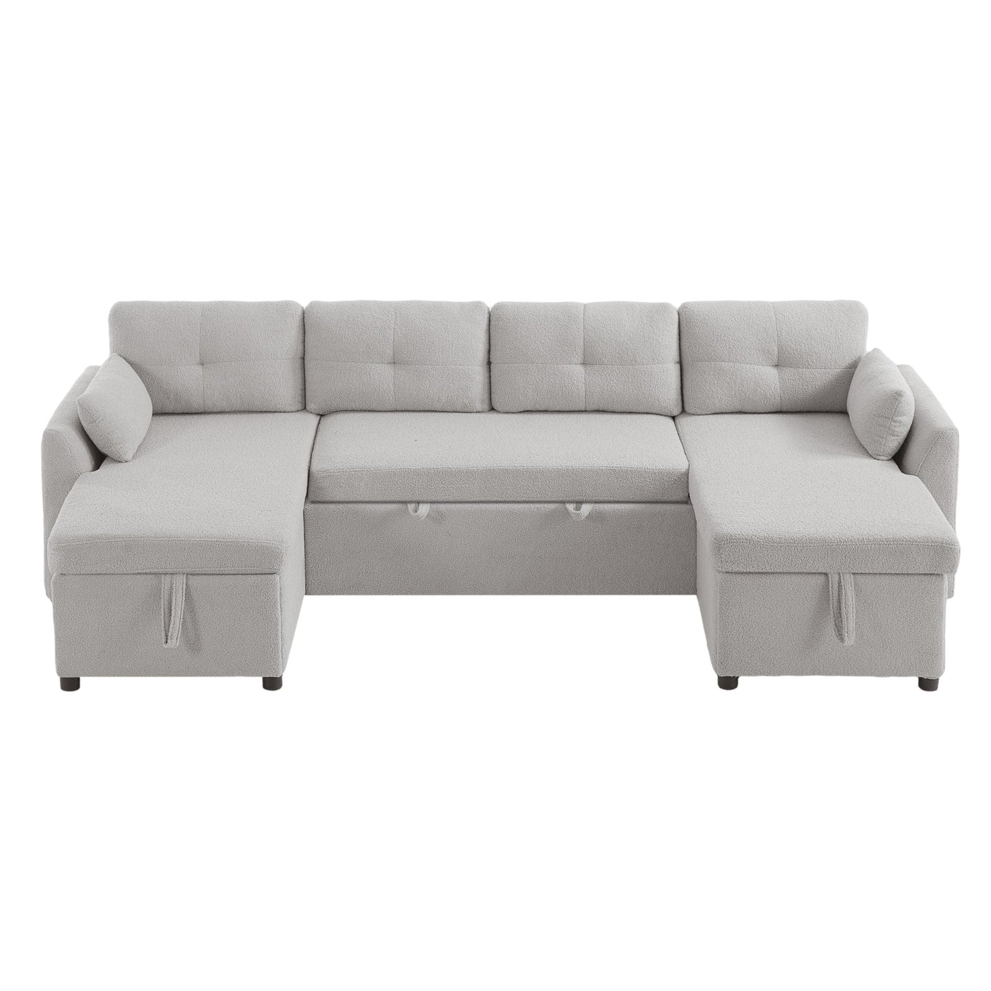 U-Shaped Sectional Sofa Bed With Storage And USB Ports
