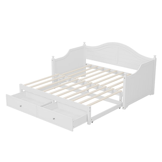 Daybed With Extendable Trundle And Storage Drawers