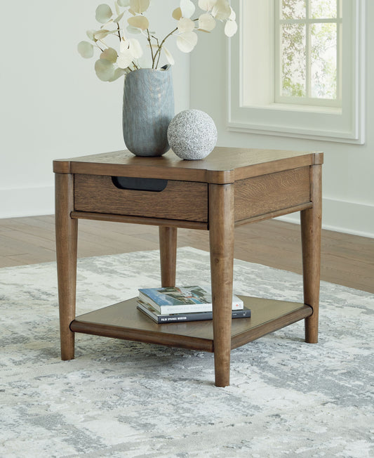 Roanhowe - Rectangular End Table - Brown