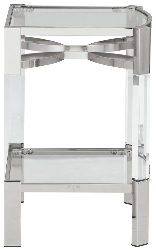 Chaseton - Accent Table - Clear / Silver Finish