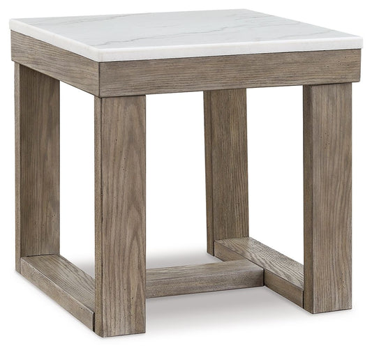 Loyaska - Square End Table - Brown / Ivory