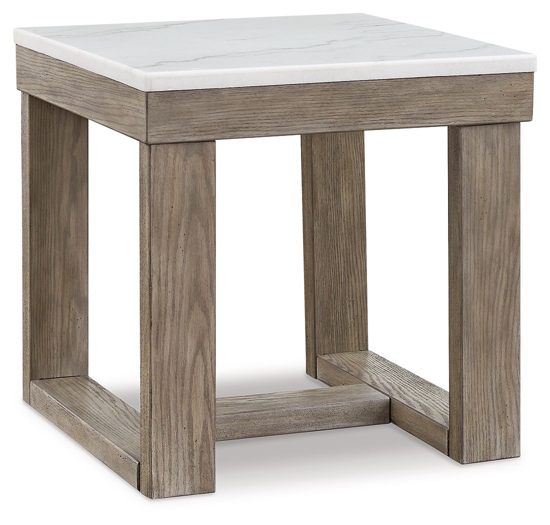 Loyaska - Brown/ivory - Square End Table