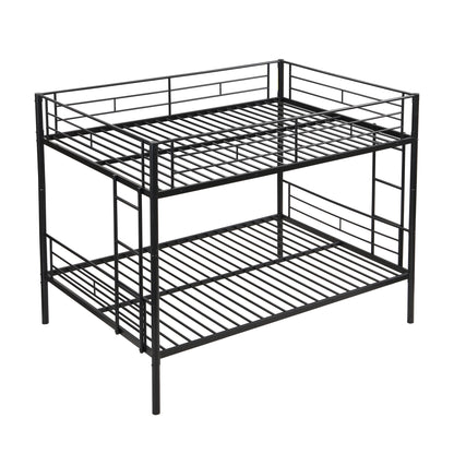 Modern Metal Bunk Bed, Full Over Full, No Box Spring Needed - Black