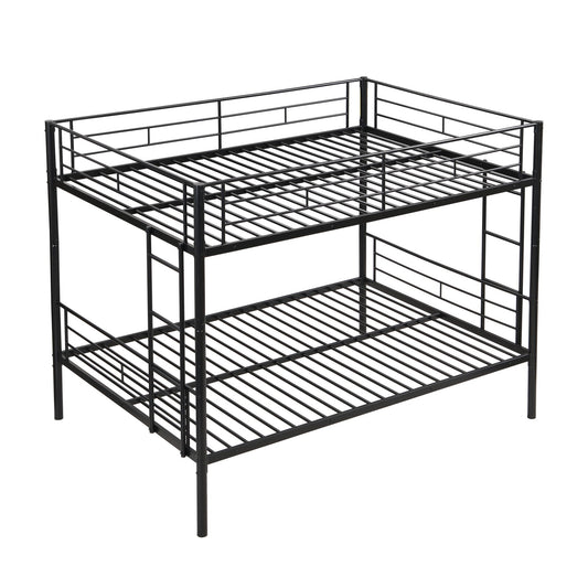 Modern Metal Bunk Bed, Full Over Full, No Box Spring Needed - Black