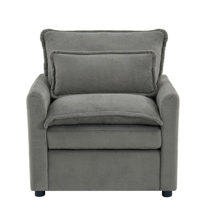 Modern Single Seat Accent Chair With Side Storage Pockets