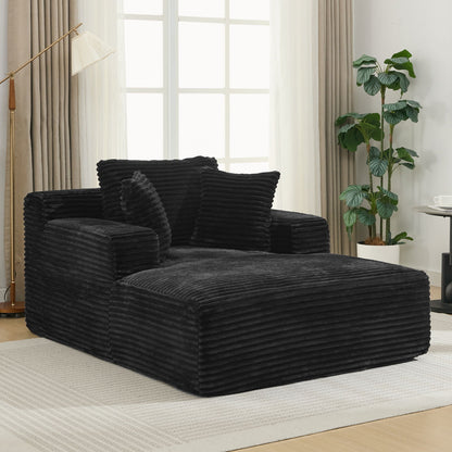 Modern Full Compressed Chaise Lounge Sofa Bed With Removable Pillows