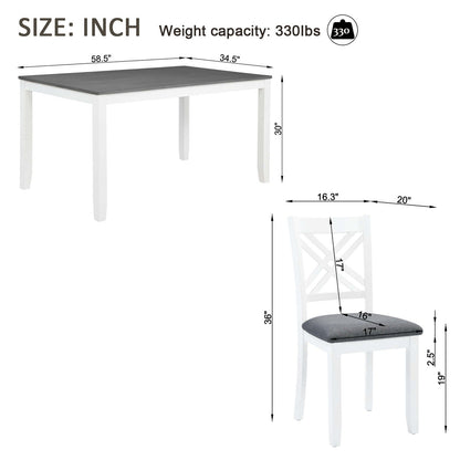 Kitchen Dining Set, Rectangular Dining Table & Upholstered Chairs
