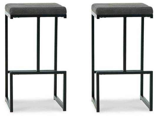 Strumford - Gray / Black - Tall Uph Barstool (Set of 2)