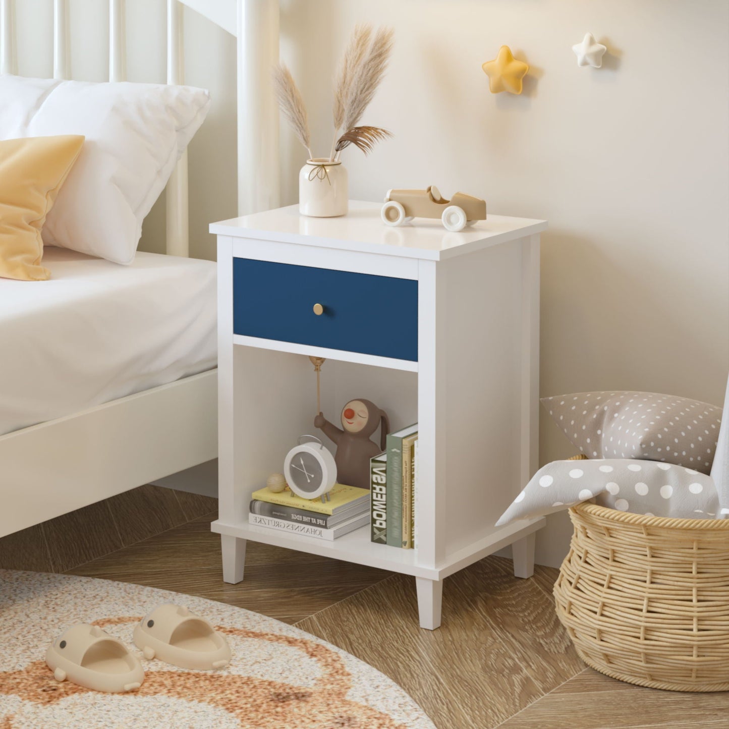 Nightstand With 1 Drawer 1 Shelf