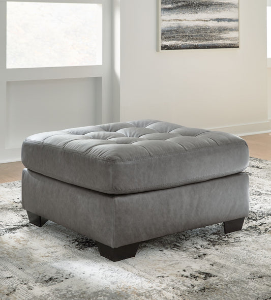 Clairette Court - Oversized Accent Ottoman - Alloy