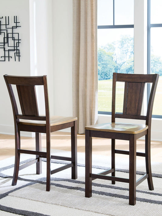 Rylandeen - Barstool (Set of 2) - Light Brown / Dark Brown