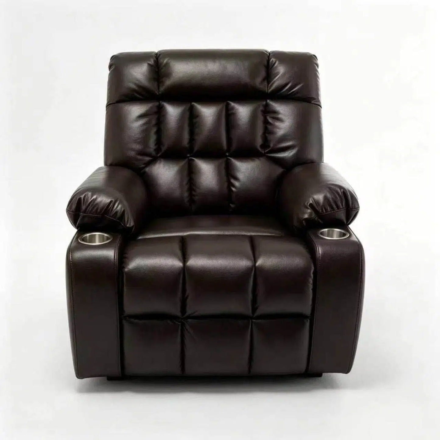 Lift Chair With Heat & Massage, 2 Pockets, 2 Cup Holders, Dual Remote - Wine Red