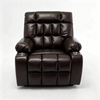 Lift Chair With Heat & Massage, 2 Pockets, 2 Cup Holders, Dual Remote - Wine Red